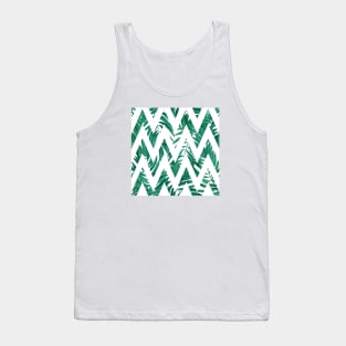 Palm Leaves Zig Zag Line (White) Tank Top